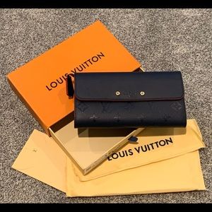 Navy blue leather wallet